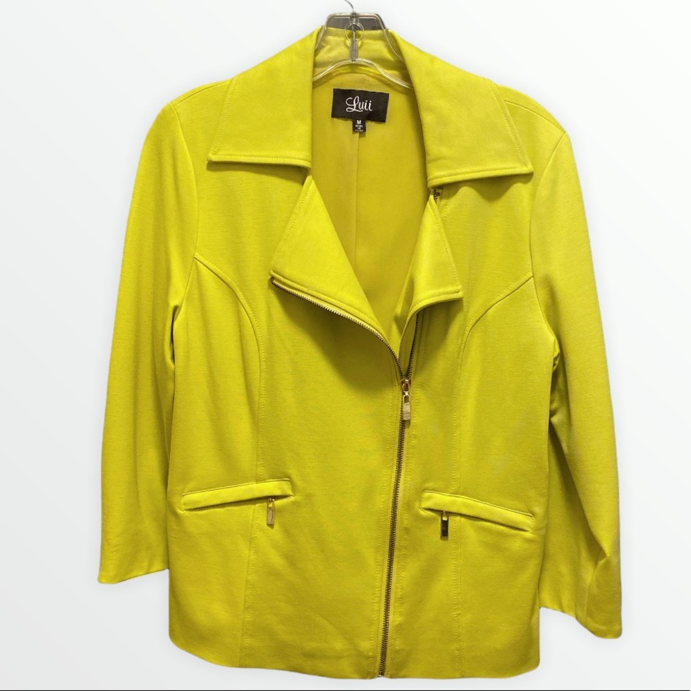 Luis Chartreuse Scuba Motorcycle Jacket Blazer